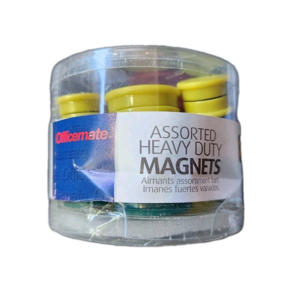 New Office Mate Heavy Duty Magnets Clips Assorted Sizes Colors 30 Pack
